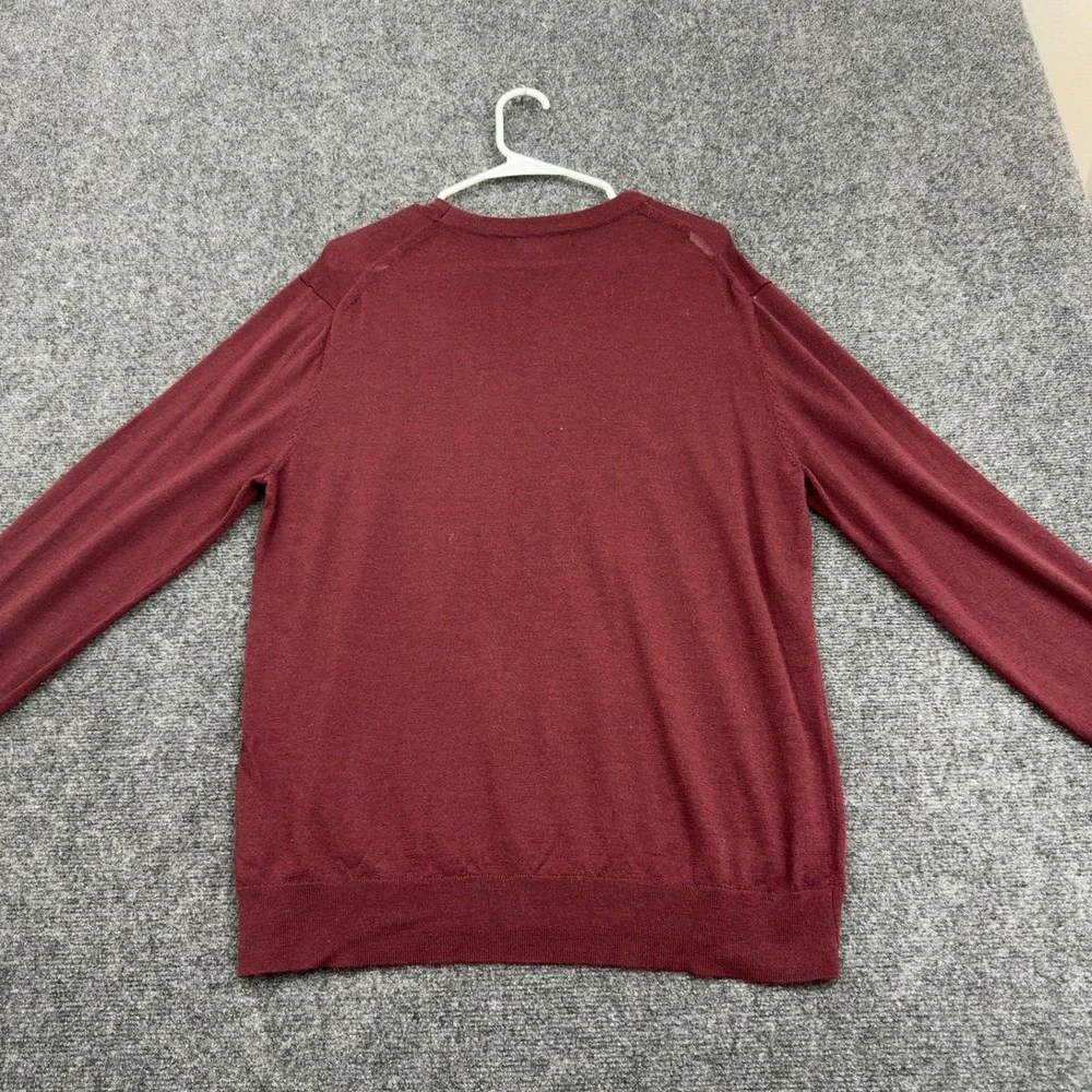 Banana Republic Sweater Mens XL Burgundy Merino Wool Crewneck Classic Casual